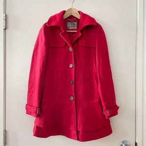 Guess Wool Blend Red Tiered Flare Coat XS EUC